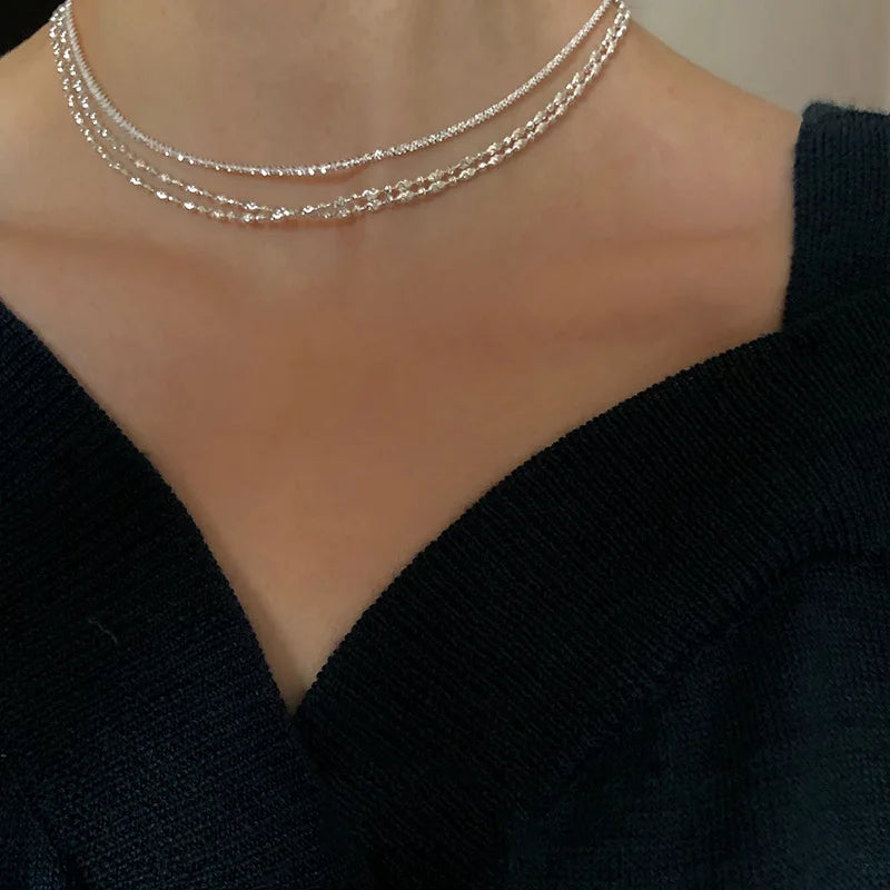 925 Sterling Silver Sparkling Choker Necklace