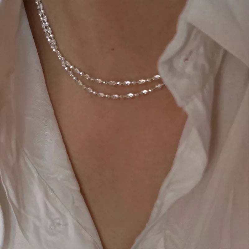 925 Sterling Silver Sparkling Choker Necklace