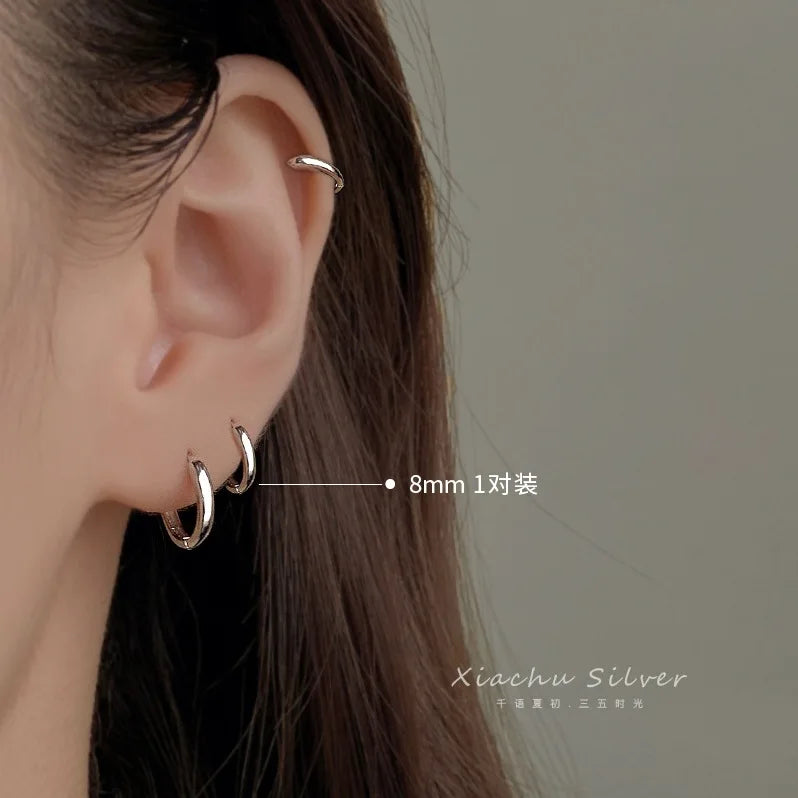 925 Sterling Silver Minimalist Bohemian Round Ear Buckle