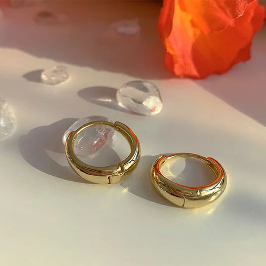 925 Sterling Silver geometric hoop Earrings