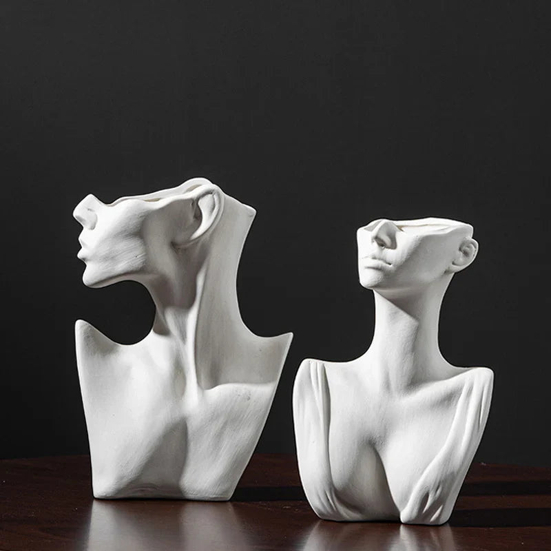 Nordic Style Woman Ceramic Vase