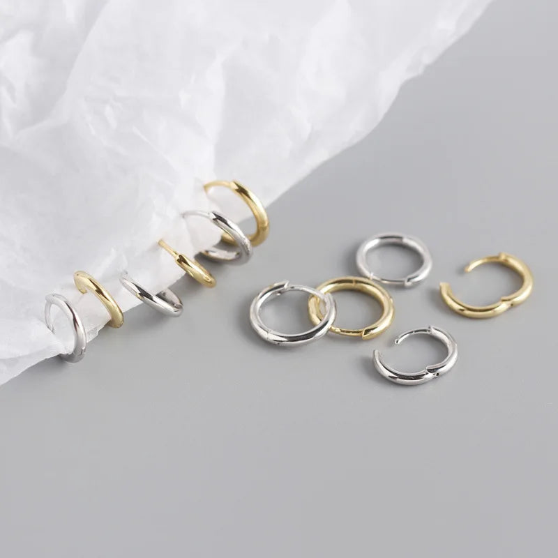 925 Sterling Silver 14k Gold Plated Simplicity Ring Earrings