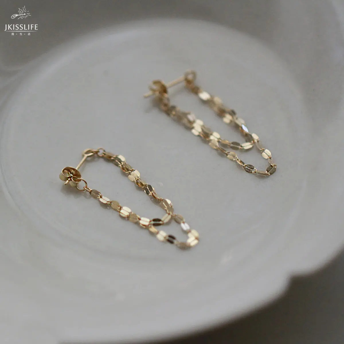 925 Sterling Silver 14k Gold Plated Tassel Long Earrings
