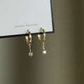 925 Sterling Silver 14k Gold Plated Tassel Drop Zircon Stud Earrings