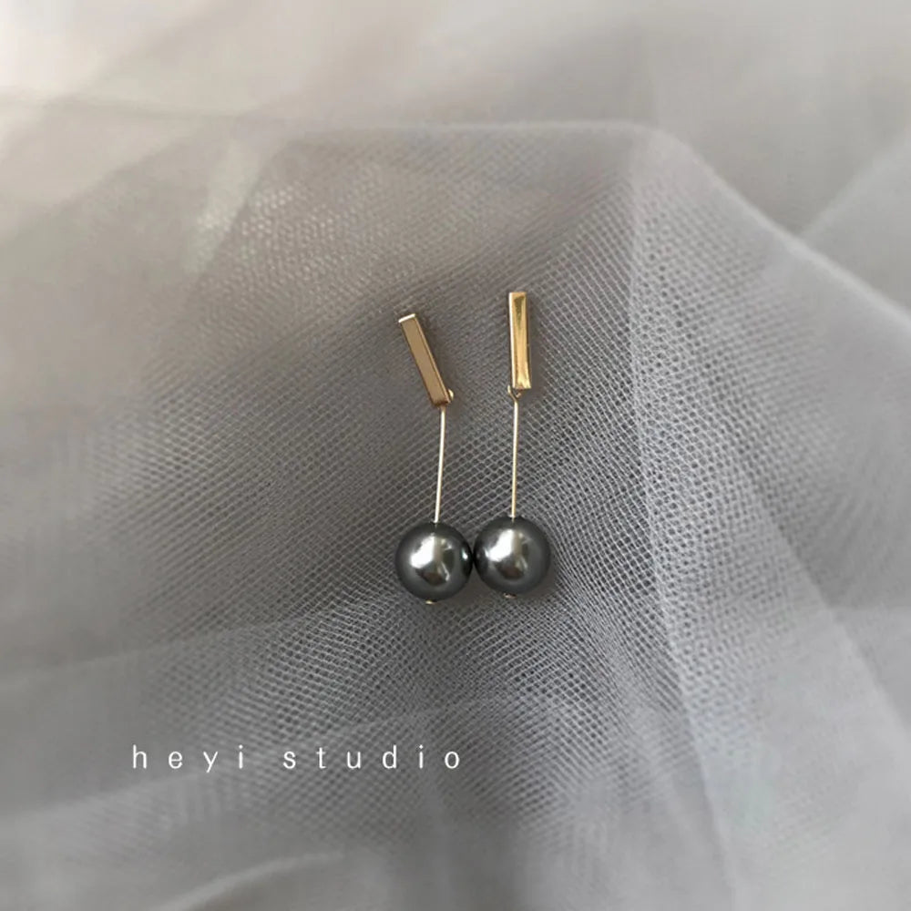 925 Sterling Silver 14K Gold White Black Pearl Stud Earrings
