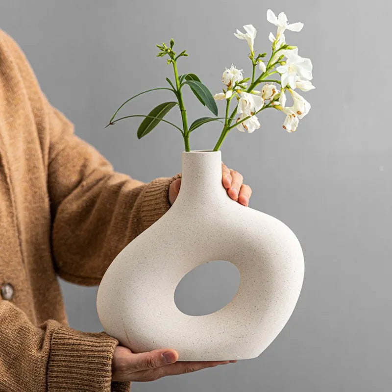 Nordic Hollow Blob Ceramic Vase