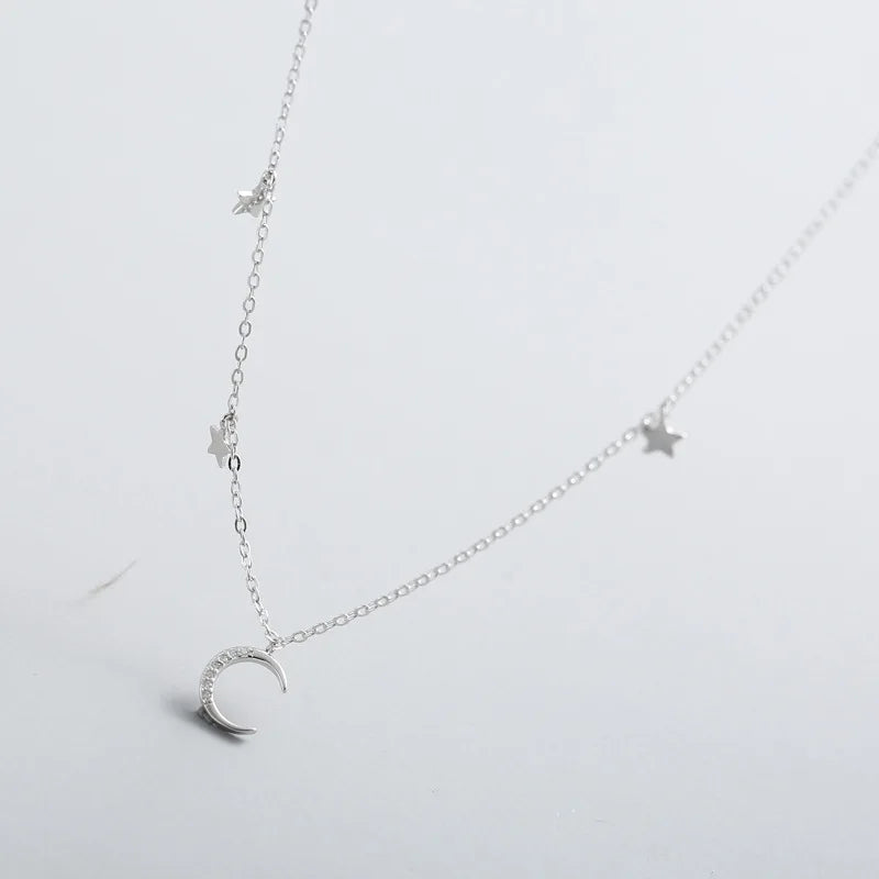 925 Sterling Silver Crystal Star Necklace
