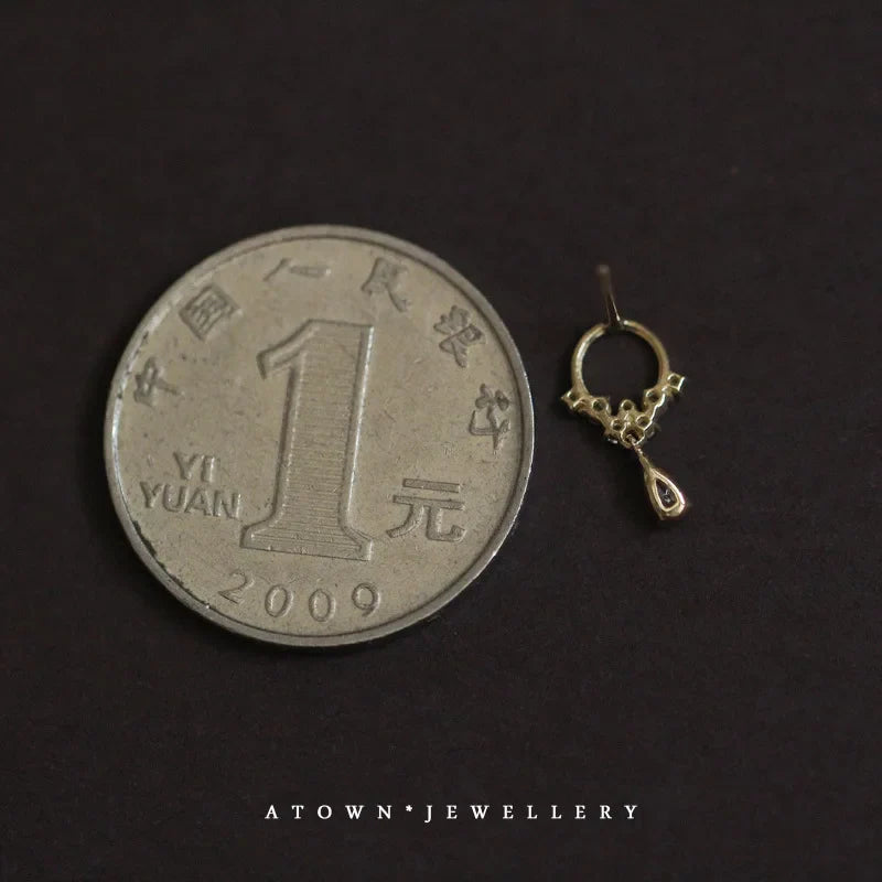 14k Gold Original 925 Sterling Silver Zircon Small Ring Stud Earrings