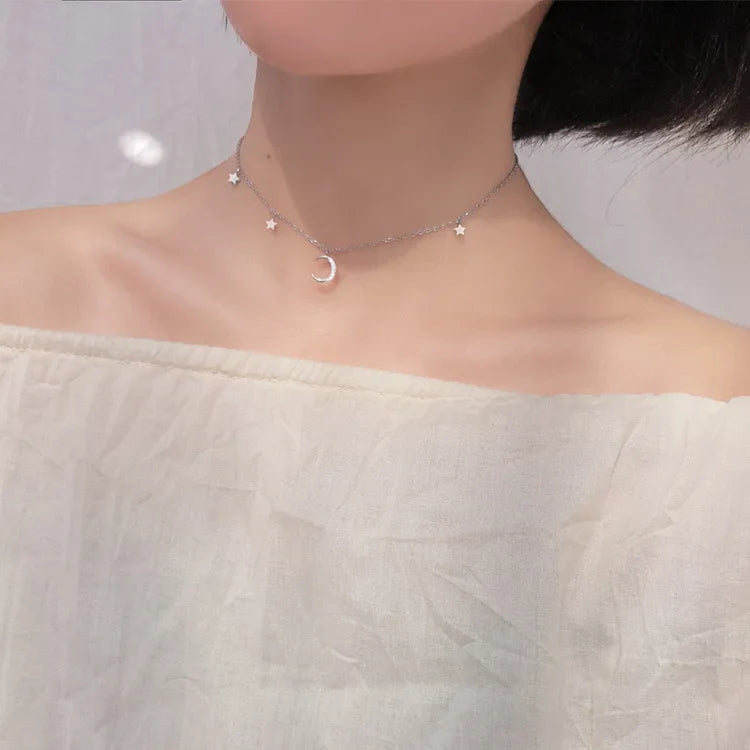 925 Sterling Silver Crystal Star Necklace