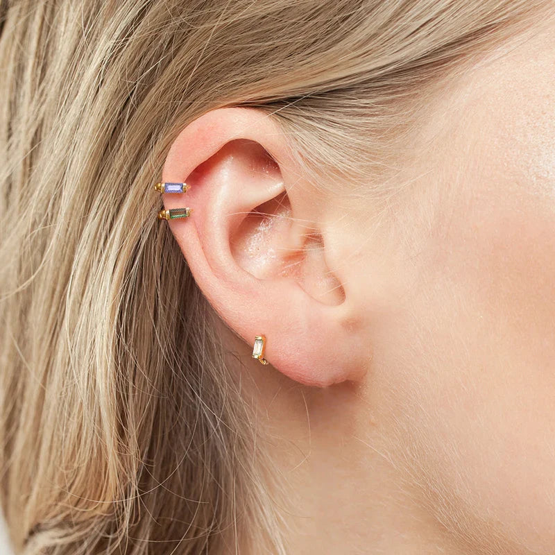 925 Sterling Silver Small Hoop Earring 18K Gold Plated