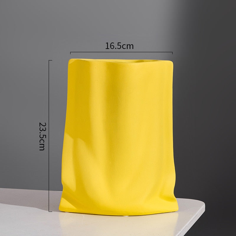 Electroplated Silver Paper Bag Vase