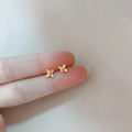 925 Sterling Silver Original 14K Gold Small Flower Stud Earrings