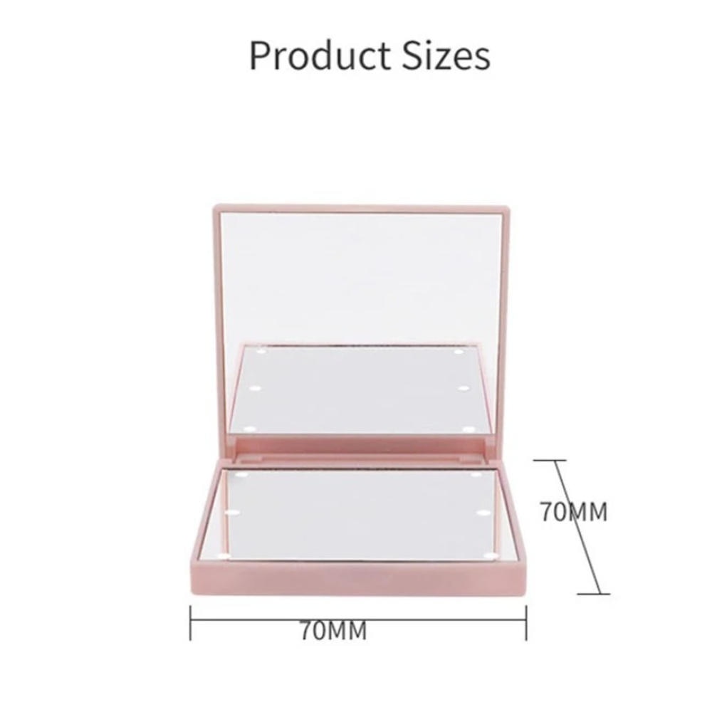 Mini Portable Lights LED Makeup Mirror Hand Hold Foldable LEDs Pocket Makeup Mirror Light Beauty Mirrors Cosmetic Tool