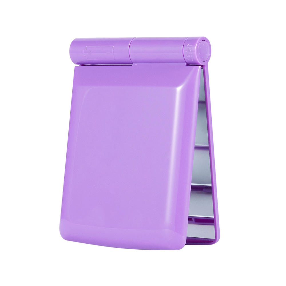 Mini Portable Lights LED Makeup Mirror Hand Hold Foldable LEDs Pocket Makeup Mirror Light Beauty Mirrors Cosmetic Tool