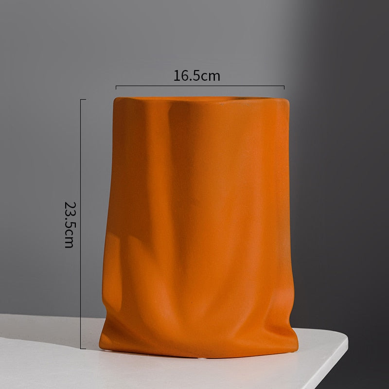 Electroplated Silver Paper Bag Vase