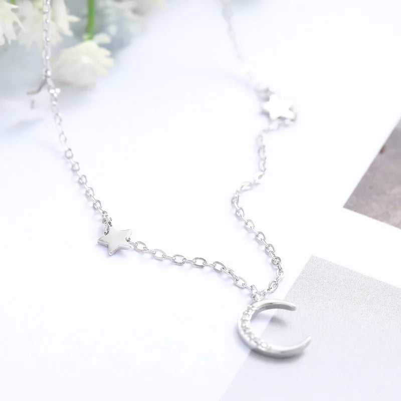 925 Sterling Silver Crystal Star Necklace