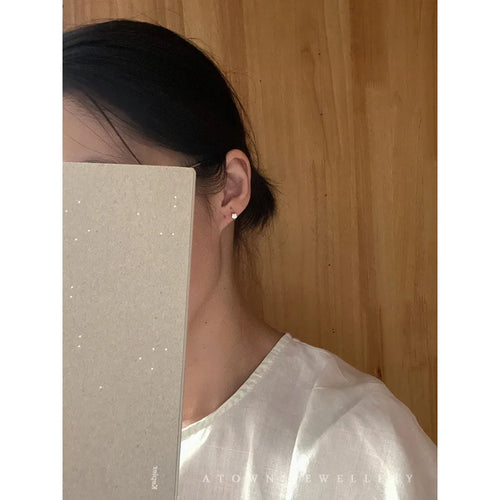 925 Sterling Silver 14k Gold Plated Round Zircon Hoop Earrings