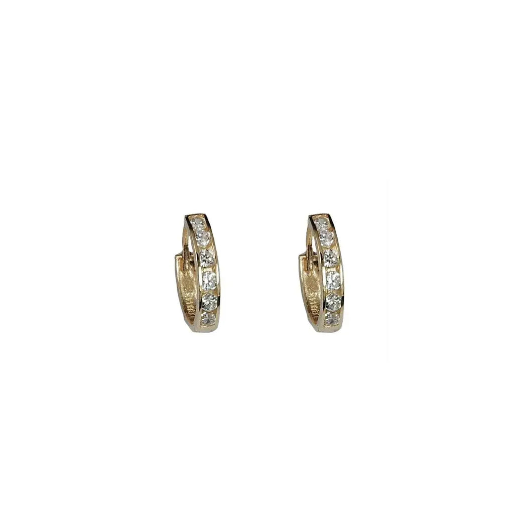 925 Sterling Silver 14k Gold Plated Round Ring Fine Stud Earrings