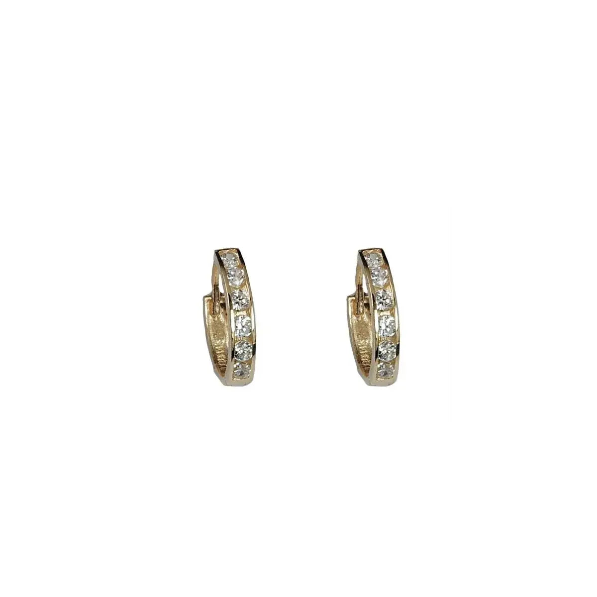 925 Sterling Silver 14k Gold Plated Round Ring Fine Stud Earrings