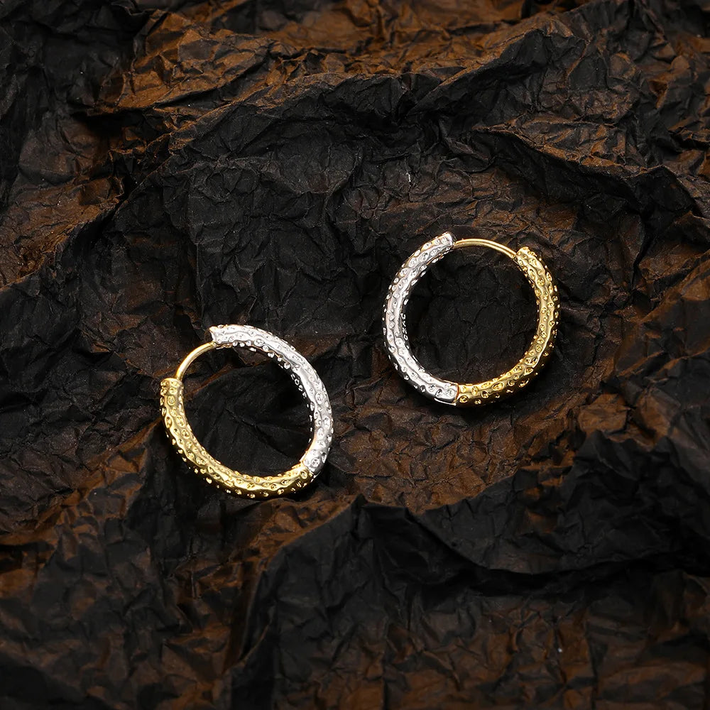 925 Sterling Silver Gold Small Ring Earrings