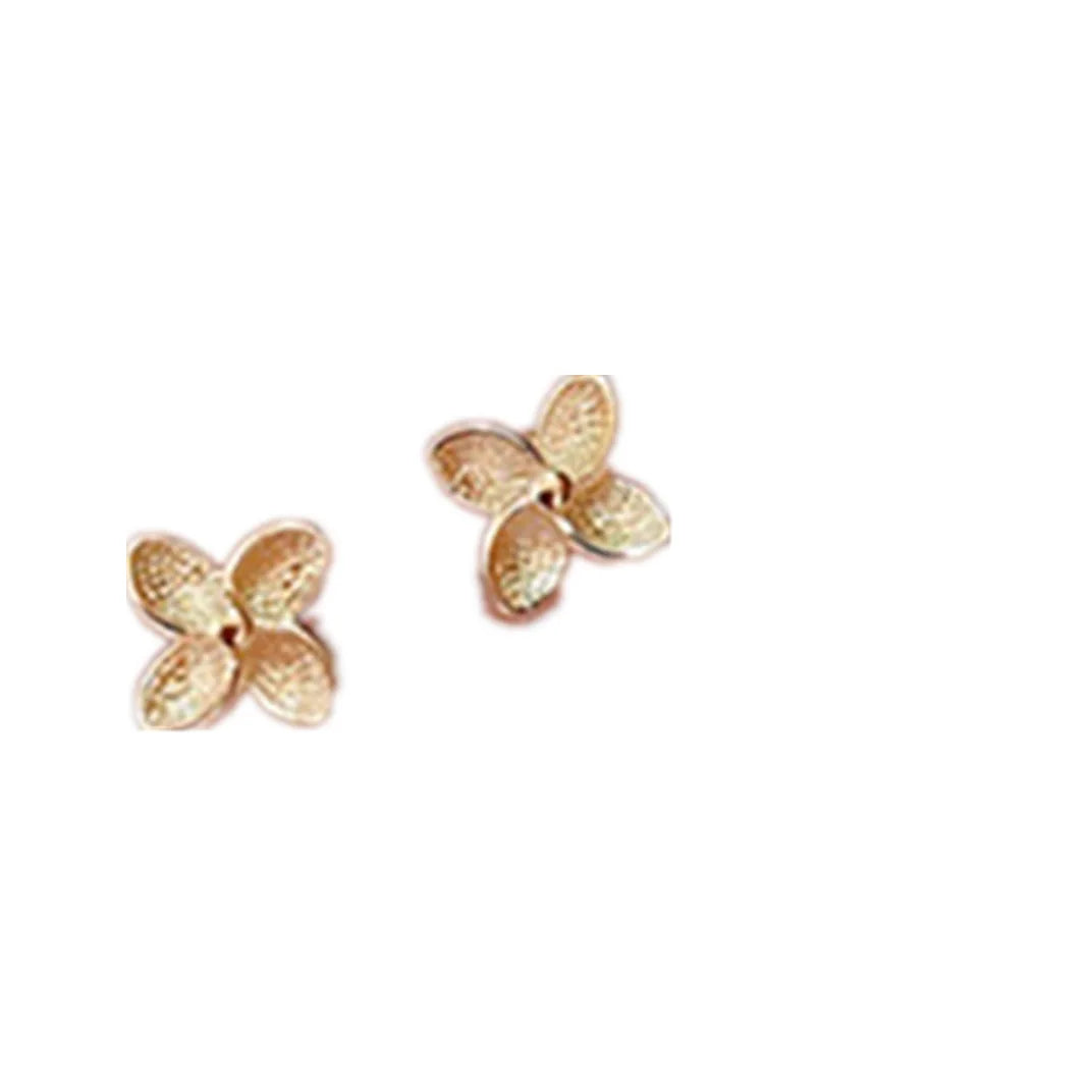 925 Sterling Silver Original 14K Gold Small Flower Stud Earrings
