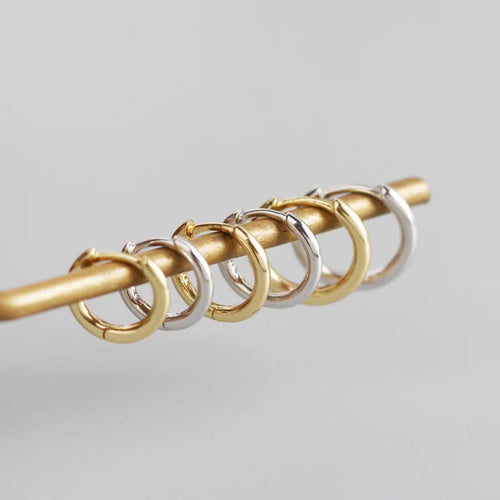 925 Sterling Silver 14k Gold Plated Simplicity Ring Earrings