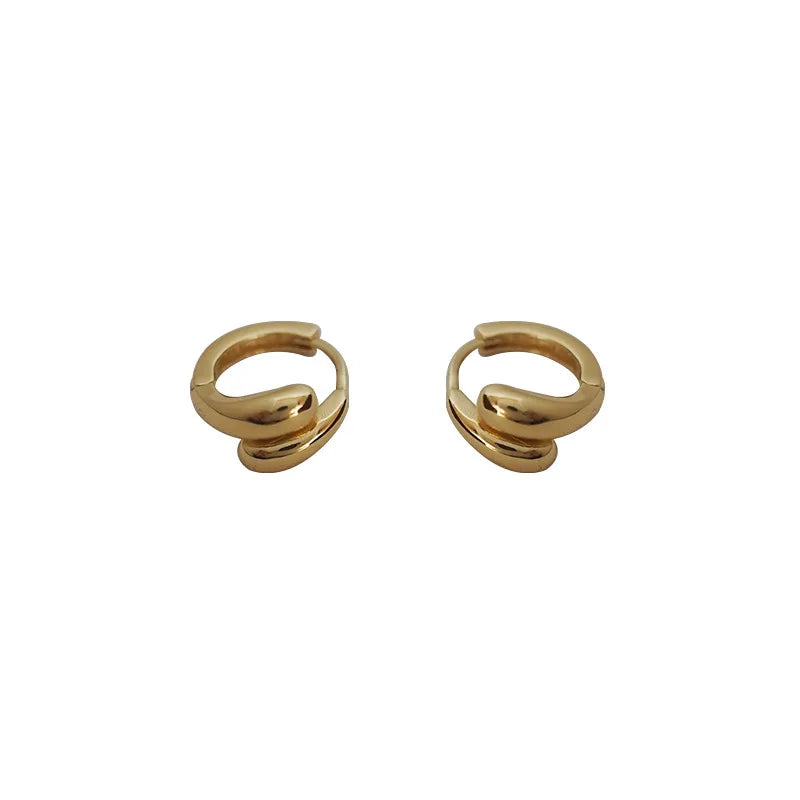 925 Sterling Silver 14k Gold Plated Earrings Simple Drop Stud Earrings
