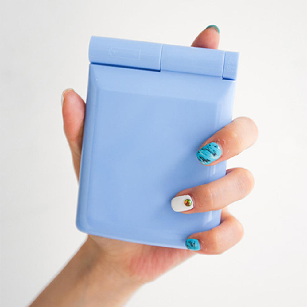 Mini Portable Lights LED Makeup Mirror Hand Hold Foldable LEDs Pocket Makeup Mirror Light Beauty Mirrors Cosmetic Tool