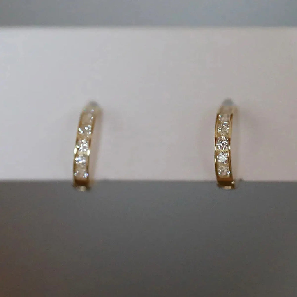 925 Sterling Silver 14k Gold Plated Round Ring Fine Stud Earrings