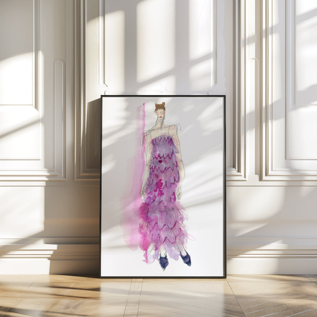 a picture of a woman in a purple dress