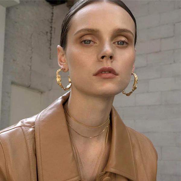 Abstract Hoop Earrings