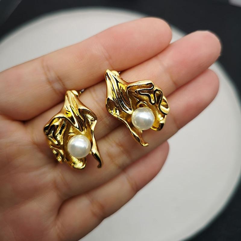 thesem Jewellery Gold Alabaster Earrings