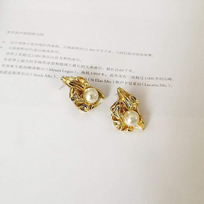 thesem Jewellery Gold Alabaster Earrings