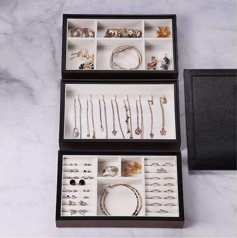 Deluxe 3 Tier Wooden Jewellery Box