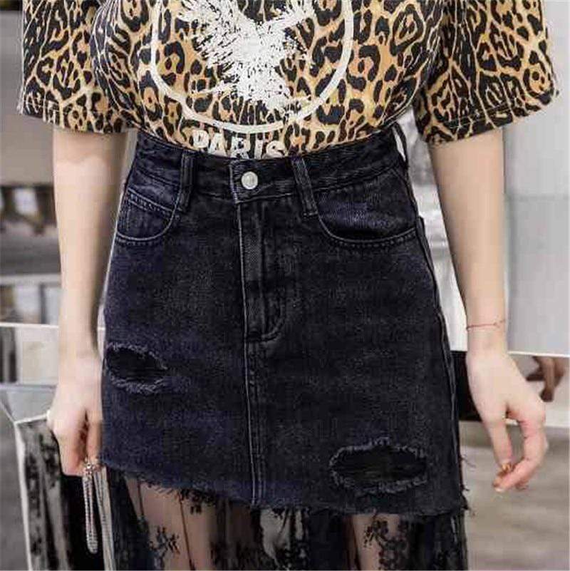 Compassion Denim Lace Skirt