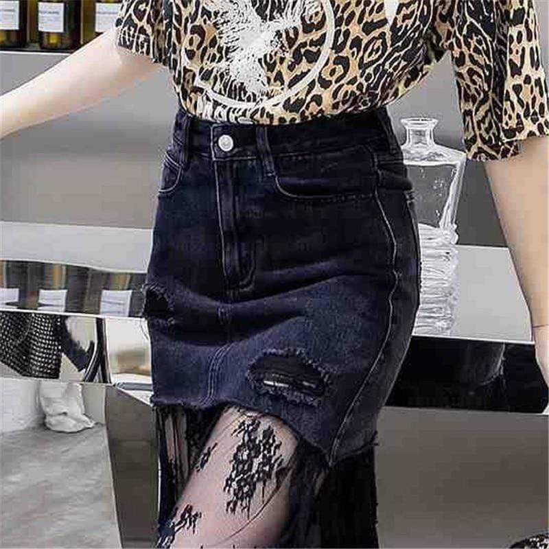 Compassion Denim Lace Skirt