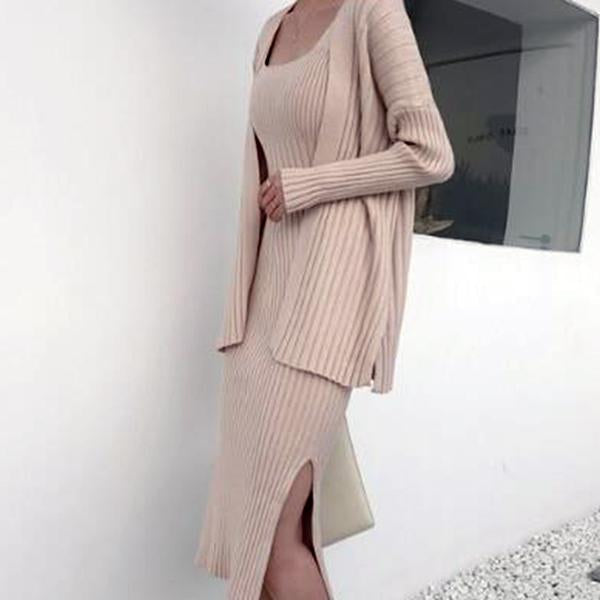 Thesem Dresses Desire Two Piece Cardigan Knit Dress Set