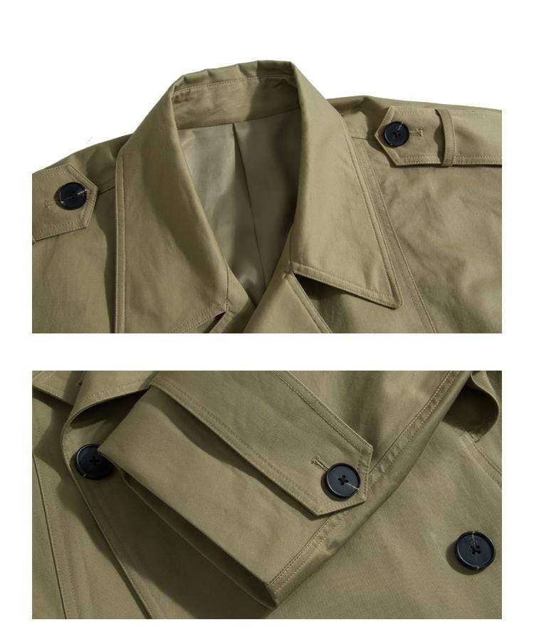 Evelyn Double-Breasted Long Trench Coat
