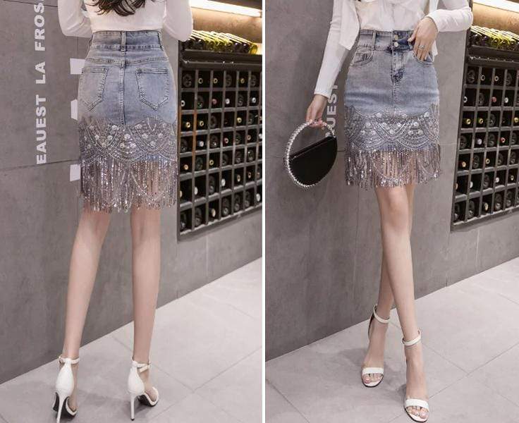 Thesem Eyes on You Beaded Denim Skirt