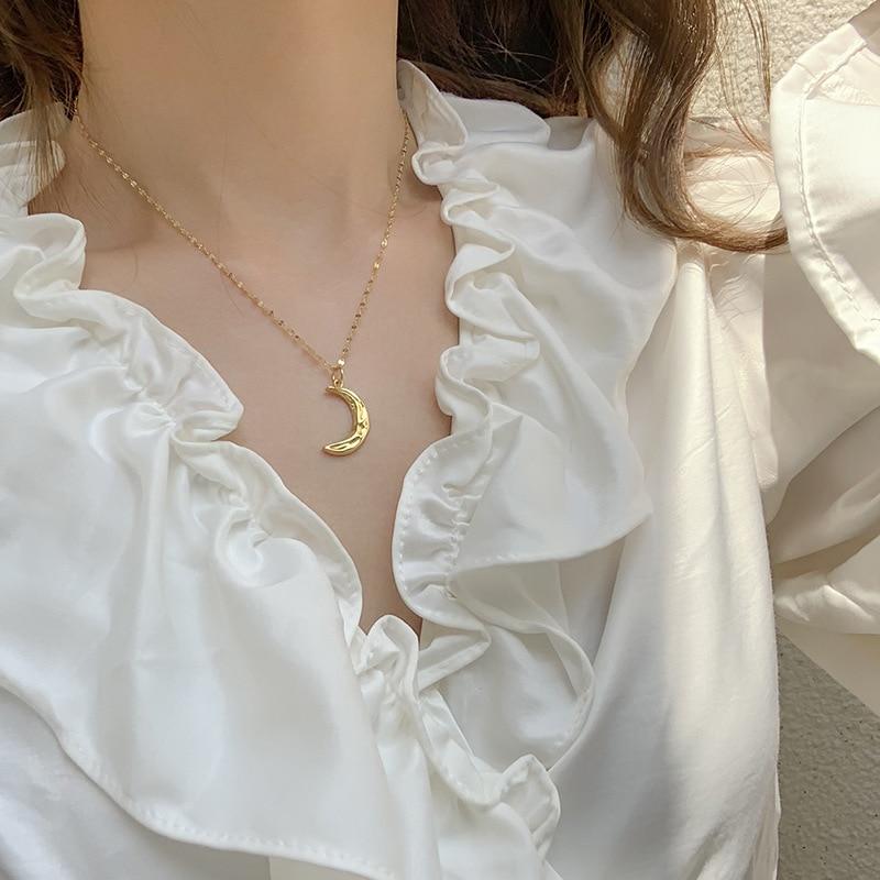 Moon Pendant 18k Gold Plated Necklace