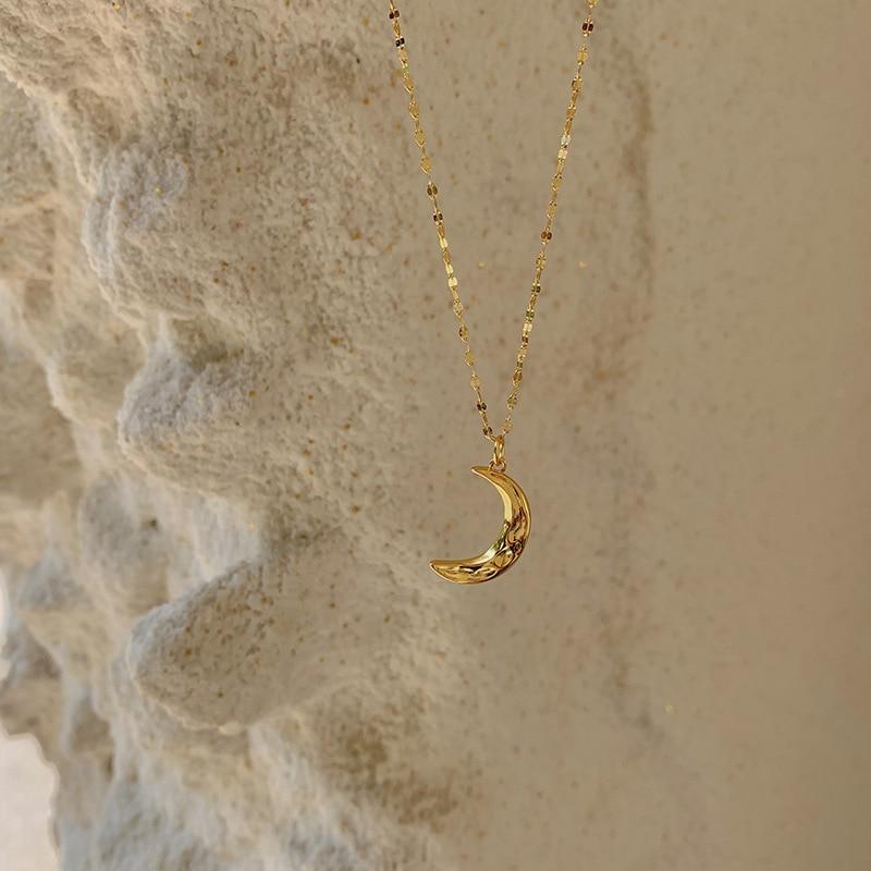 Moon Pendant 18k Gold Plated Necklace