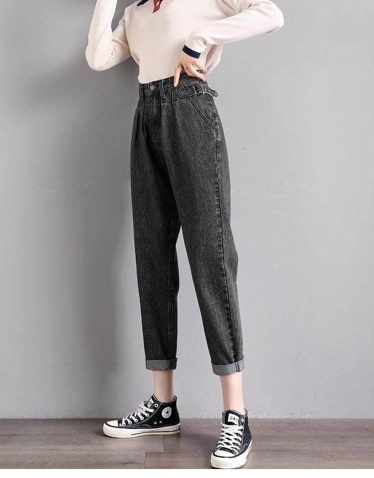 Pleated waist jeans