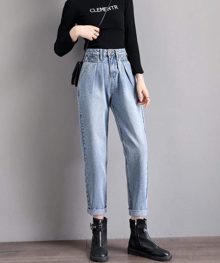 Pleated waist jeans
