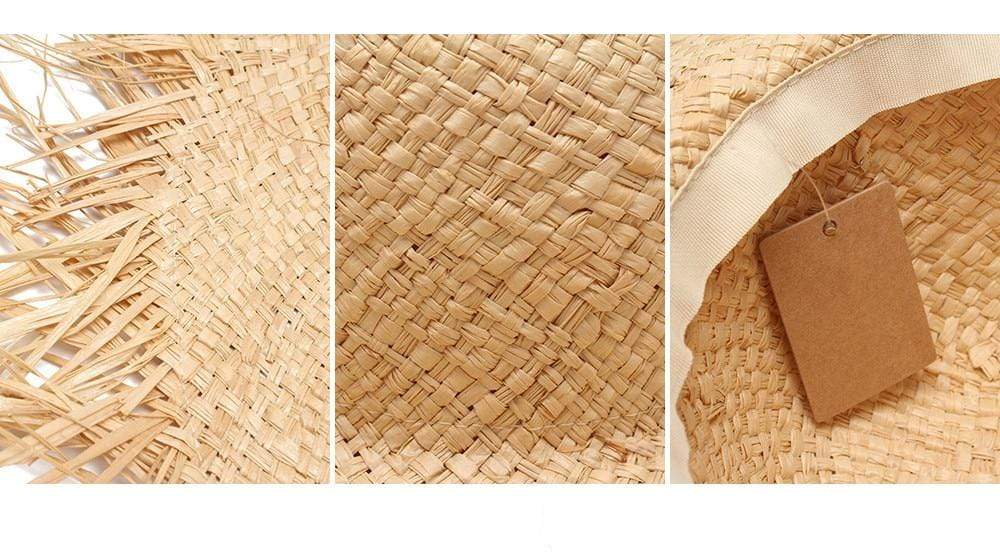 thesem Hat Raffia Edge Straw Hat