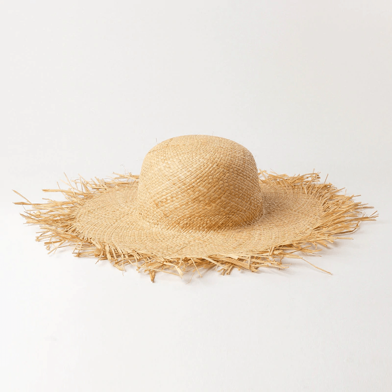 thesem Hat Raffia Edge Straw Hat