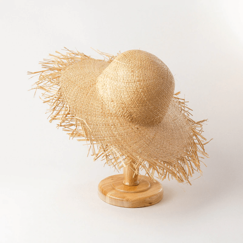 thesem Hat Raffia Edge Straw Hat