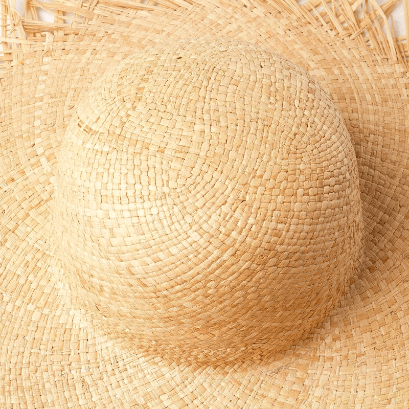 thesem Hat Raffia Edge Straw Hat