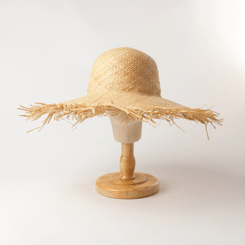 thesem Hat Raffia Edge Straw Hat