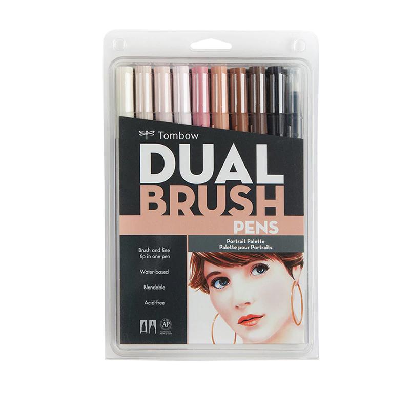 Thesem bullet journal 10 pack - skincolor Tombow ABT Dual  Water Brush pen & Fine Tip Pen Professional