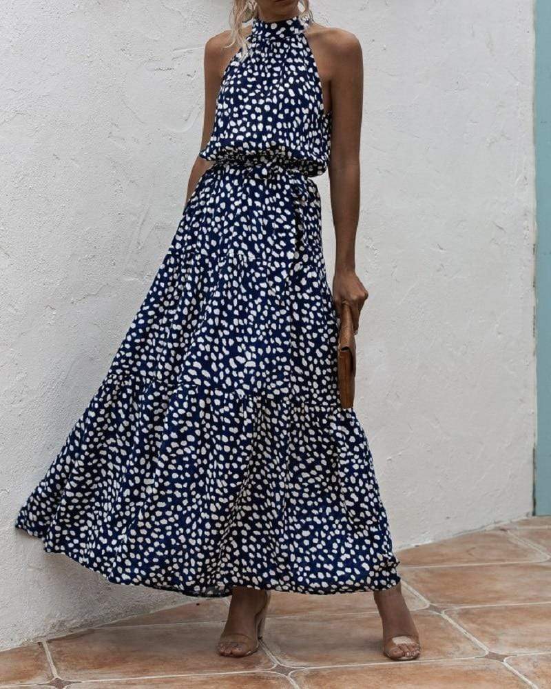 Zoe Halter Long Dress